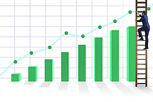 商务人士,攀登,增长,统计
