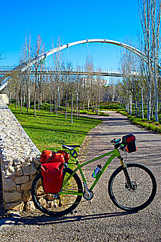 自行车,旅游,瓦伦西亚,公园,桥,花园