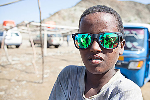 头像,男孩,墨镜,埃塞俄比亚,非洲