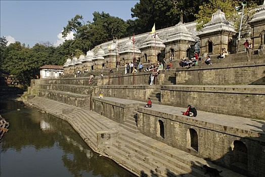 火葬,地点,帕苏帕蒂纳特寺,神圣,加德满都,尼泊尔