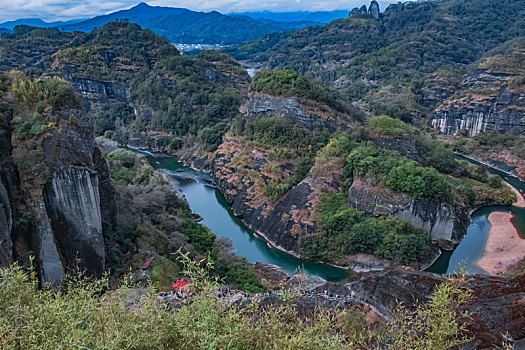 福建省武夷山国家风景名胜区丹霞地貌自然风光