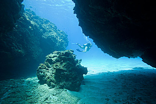 开曼群岛,大开曼岛,美女,深潜,加勒比海