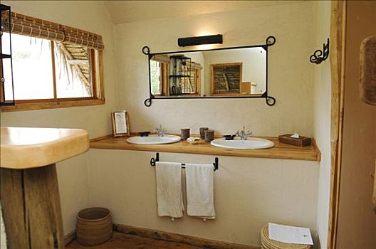 浴室,露营,安伯塞利国家公园,肯尼亚,非洲