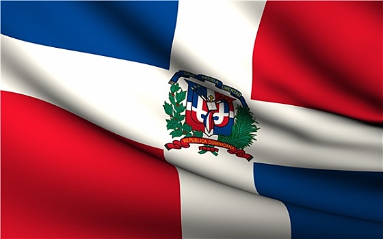 飞,旗帜,多米尼加共和国,国家,收集