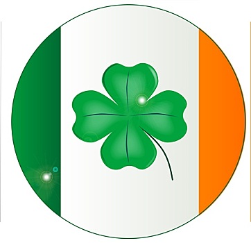 爱尔兰,旗帜,幸运,三叶草,扣