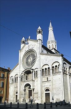 大教堂,西部,建筑,摩德纳,艾米利亚罗马涅,意大利,欧洲
