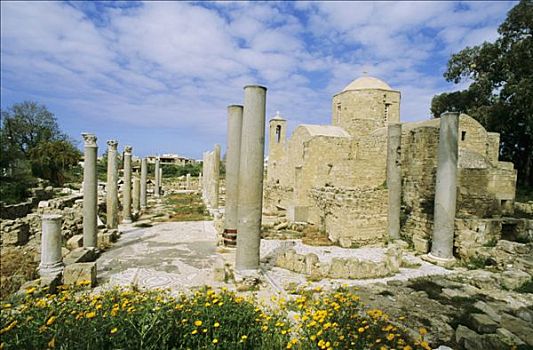 塞浦路斯,帕福斯,教堂,柱子