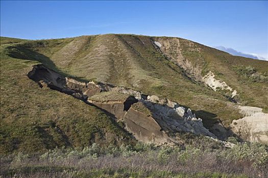 斜坡,失败,山腰,德纳里峰国家公园,阿拉斯加