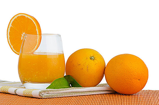 杯子,橙汁,新鲜,橙色