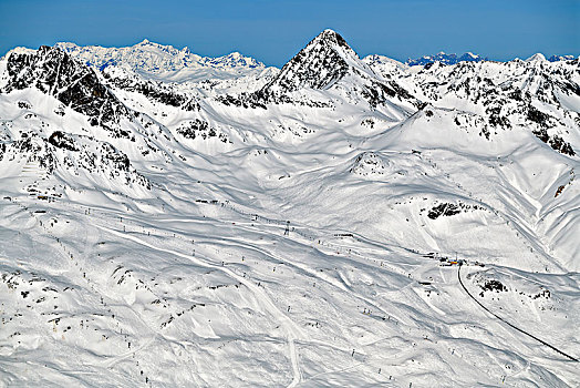 积雪,滑雪坡,风景,举起,车站,滑雪区,上恩嘎丁,瑞士,欧洲