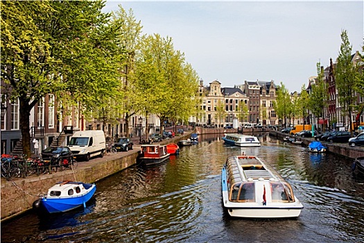 船,运河,旅游,阿姆斯特丹