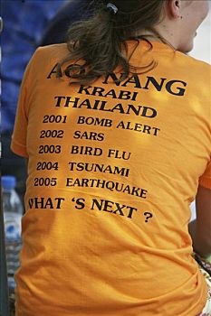 泰国,曼谷,女人,穿,衬衫,清单,灾祸,5岁
