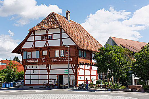 木制,房子,建造,斯瓦比亚,巴登符腾堡,德国,欧洲
