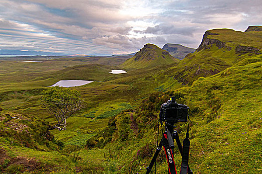 摄影,三脚架,落日,斯凯岛,苏格兰