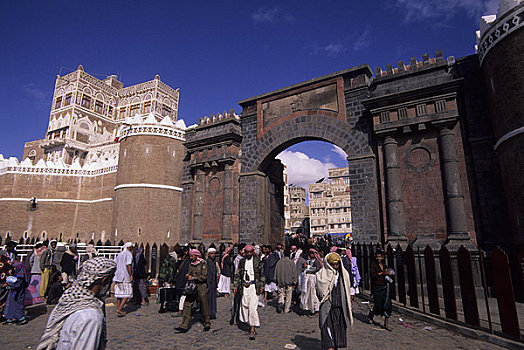 也门,老城,南方,大门