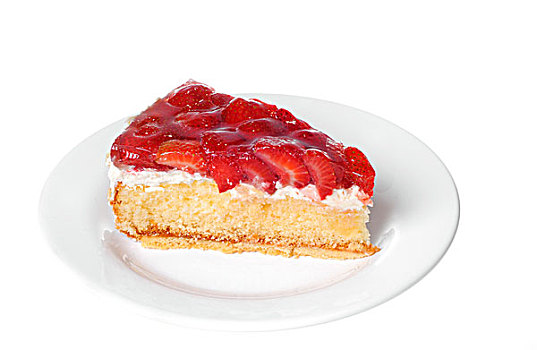 块,草莓蛋糕,盘子