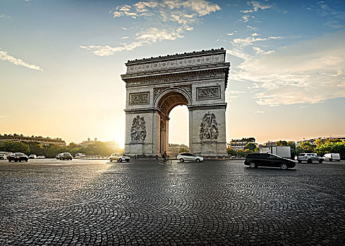 交通,道路,大,靠近,拱形,巴黎,法国
