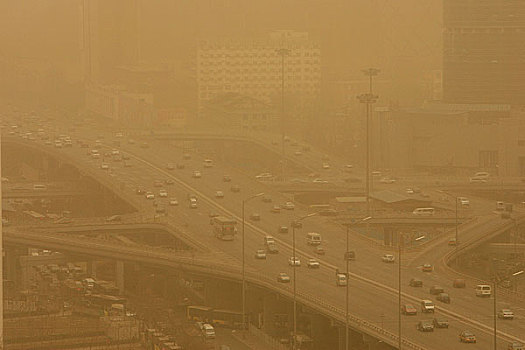 2008年北京第一场沙尘暴景观