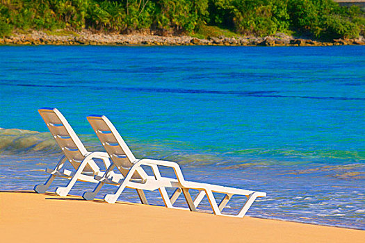 椅子,海滩