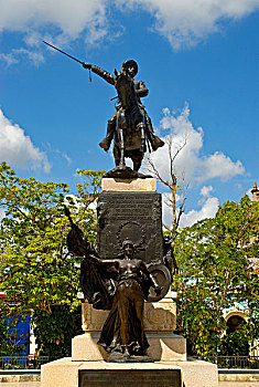 骑马,雕塑,中心,卡马圭,古巴,加勒比