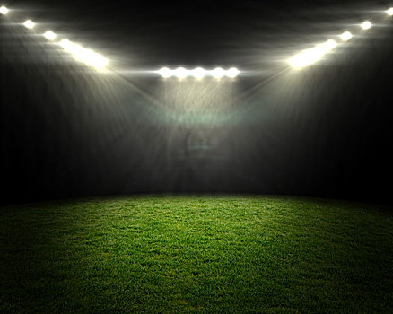 足球场,鲜明,聚光灯