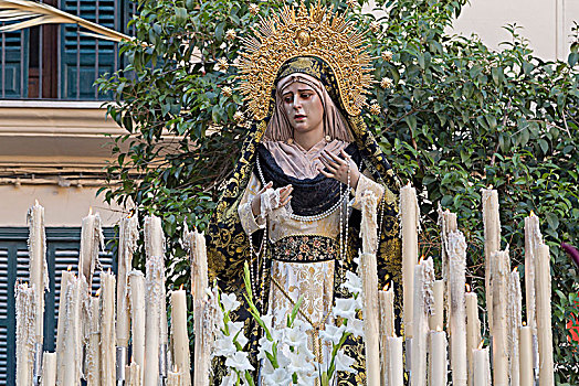 雕塑,圣母玛利亚,耶稣受难日,队列,圣周,帕尔玛,马略卡岛,西班牙,欧洲