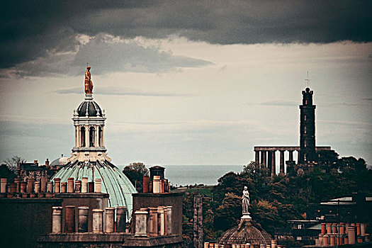 爱丁堡,城市,屋顶,风景,历史,建筑,英国