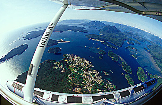 航拍,围绕,格里夸湾,温哥华岛,不列颠哥伦比亚省,加拿大