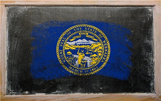 旗帜,美国,内布拉斯加州,黑板,涂绘,粉笔