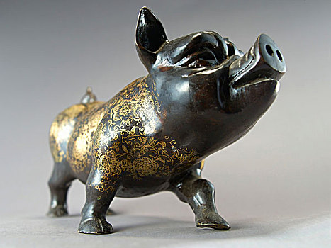 中国,铜,雕塑,猪