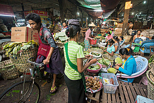 亚洲,缅甸,仰光,市场