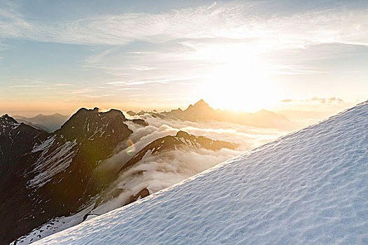 雪,陡峭,山坡,巴伐利亚阿尔卑斯山,奥伯斯多夫,巴伐利亚,德国