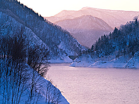 湖,札幌,黎明