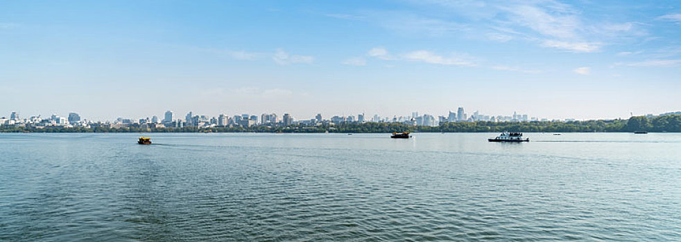 杭州西湖城市天际线