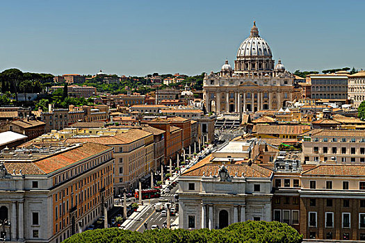 风景,圣彼得大教堂,罗马,梵蒂冈,省,意大利