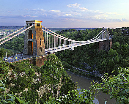 英格兰,萨默塞特,克利夫顿,吊桥,跨越,爱汶河,设计,英国,独特,地标,层次,建筑