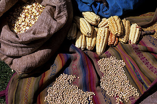 秘鲁,靠近,库斯科市,市场,玉米