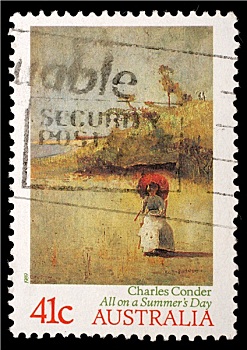 邮票,澳大利亚,夏天