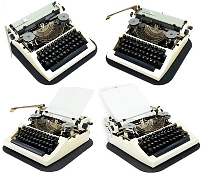 古老,打字机,白色