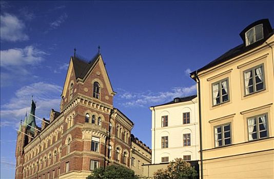 瑞典,斯德哥尔摩,老城,岛屿,建筑