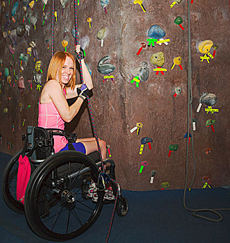 女人,脊髓,受伤,攀岩,埃德蒙顿,艾伯塔省,加拿大
