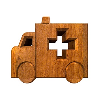 救护车,象征,木头
