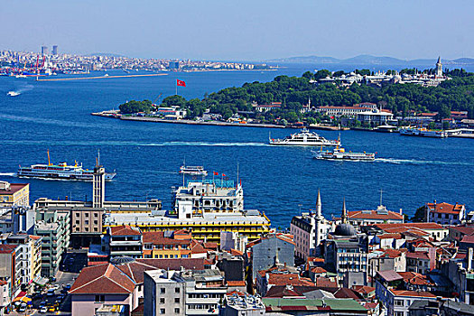 上方,城市,博斯普鲁斯海峡,伊斯坦布尔,土耳其
