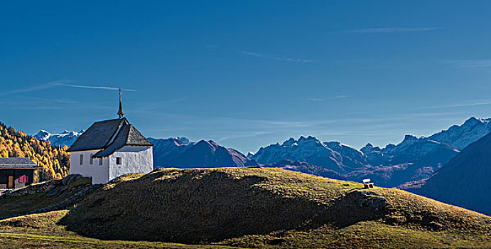教堂,阿尔卑斯山,贝特默阿尔卑,瓦莱,瑞士