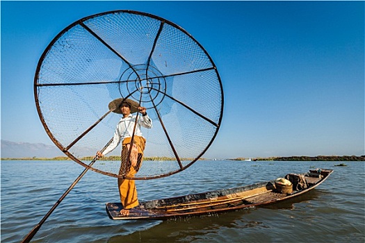 缅甸,渔民,茵莱湖