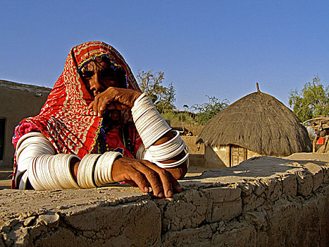 女人,山谷,乡村,脸,水,健康,蔽护,问题,信德省,巴基斯坦,五月,2007年
