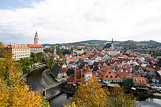 捷克克鲁娒洛夫老城,krumlov,伏尔塔瓦河