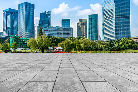 地砖路面和建筑景观