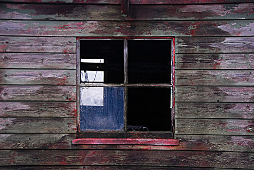 老,窗户,玻璃,木质,脱落