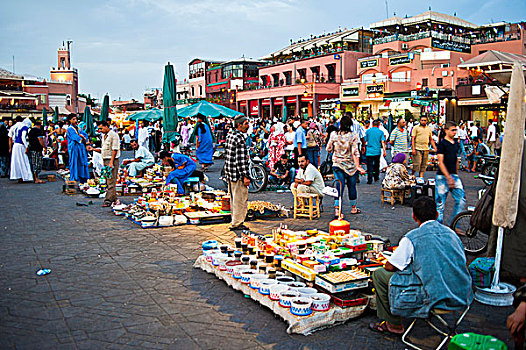 市场货摊,玛拉喀什,摩洛哥,非洲